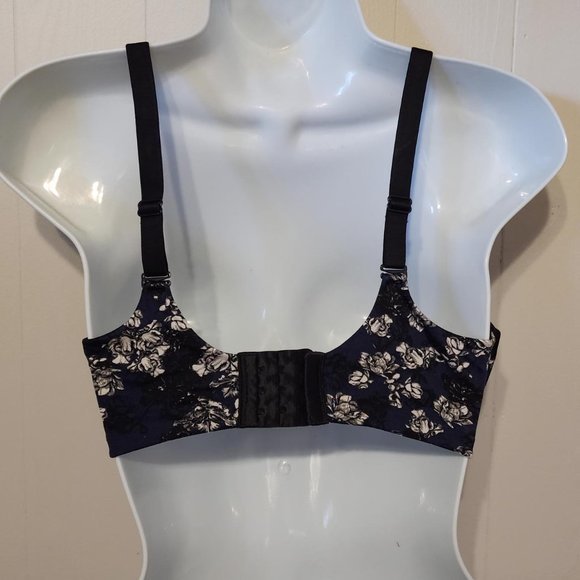 Maidenform 34DD Bra Navy & White Padded Comfort Devotion Full Coverage - Picture 2 of 5